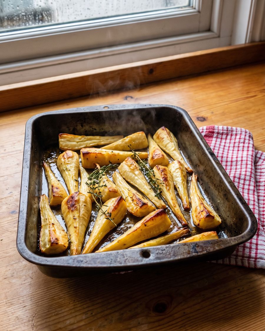 Honey roast parsnips